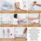 LEVERLOC Corner Shower Caddy Suction Cup, shower shelves suction cup, White - Image 4