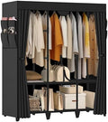 Wardrobe Closet, Quick and Easy Assembly, Black Portable Closet by Jofuler-USDirect