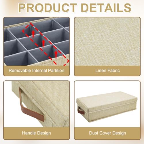Belt Organizer Box for Closet, Linen Tie Storage Drawer Organizer, 1Pcs - Image 4