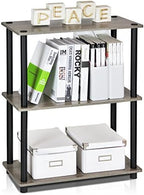 Furinno TURN-N-TUBE Storage Shelves, 3-Tier Book Shelf, Corner Shelf, Toolless Open Shelves, for Organization and Storage, Living Room, Garage, Home Office, French Oak by Furinno-FitsYourSpaceFitsYourBudget