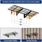 FLEXIMOUNTS 1-Pack 1x3ft Garage Shelving Wall-Mounted Storage Rack, Black - Image 6