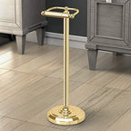 Home Accents Toilet Paper Holder Stand, Brass Finish, Freestanding Bathroom Floor Stand, Weighted Base, 22 Inch - Image 3