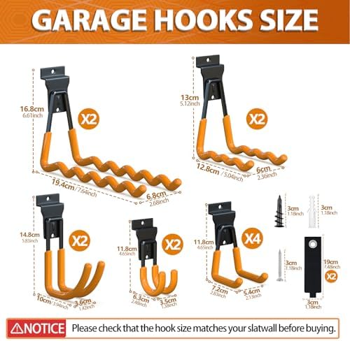 Slatwall Hooks 14 Pack Heavy Duty Multi Sizes Slatwall Accessories - Image 2