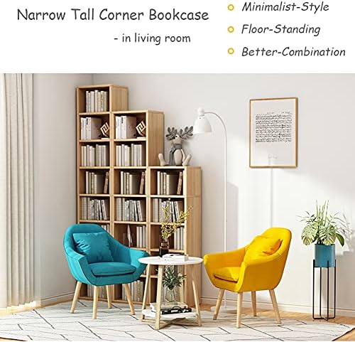 IOTXY Small Narrow Corner Bookcase - 59" Tall Gap Storage Cabinet, White - Image 3