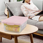 14 Quart Plastic Latching Storage Box, Plastic Underbed Storage Bin with Pink Lids, 2 Packs - Image 6