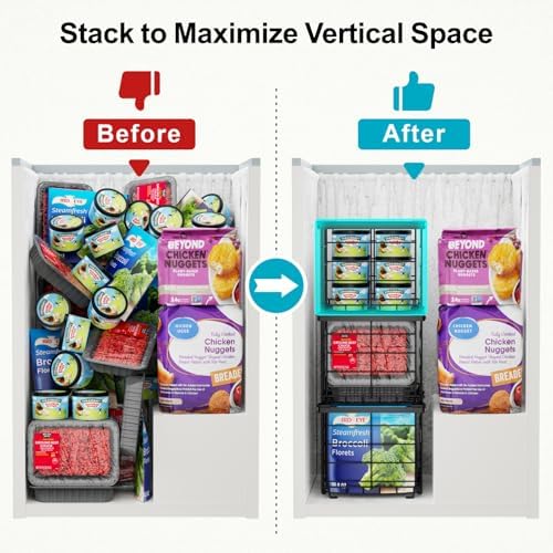 iSPECLE Freezer Organizer Bins - Stackable for 3.5 Cu.ft Freezer, 3 Pack - Image 2