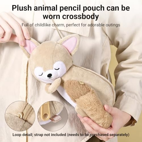 KOKUYO Plush Animal Pencil Holder with Tail Pouch for Storage, Sea Otter - Image 5