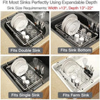 MAJALiS Expandable Dish Drying Rack Over Sink with Extra Drying Mat - Image 4