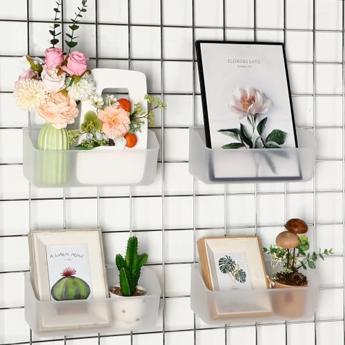 Vercraft 4 Pcs Clear Grid Wall Baskets 10 x 4 Inch - Image 4