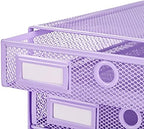 Annova Desk Organizer Wire Mesh 3 Tier Sliding Drawers Paper Sorter/Multifunctional/Premium Solid Construction for Letters, Documents, Mail, Files, Paper, Kids' Art Supplies (Light Pink) - Image 6