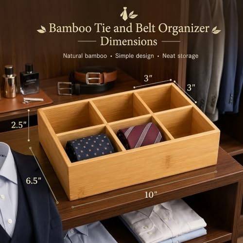 Closet Drawer Organizer Divider - 2 Pack Bamboo Holders Organizers - Image 6