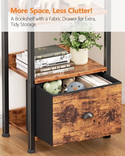 Furologee 6 Tier Bookshelf Set of 2,Industrial Bookshelves and Bookcases - Image 5