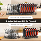Housolution 2 Pack Pot and Pan Lid Organizer Holder Storage Rack, Black - Image 4