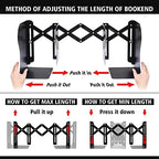 2 Pack Adjustable Metal Book Ends for Heavy Books, Extends Up to 19", Black - Image 3