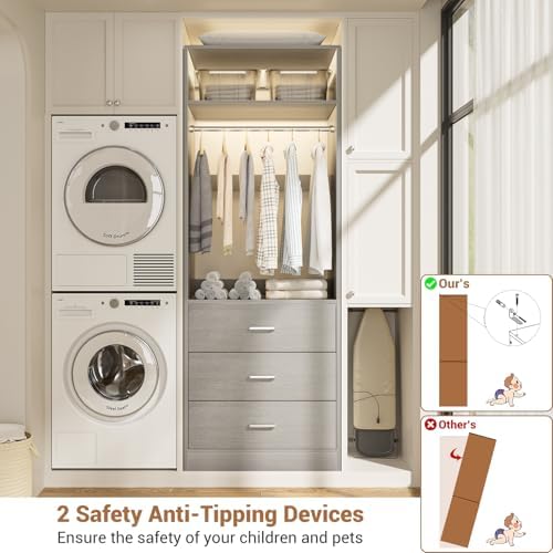 Besiost Closet Systems with 12 Wood Drawers, Closet System Set of 4 - Image 6
