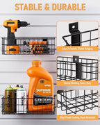INCLY 4 Pack Black Metal Slatwall Baskets Set, Mounted Slatwall Accessories - Image 3