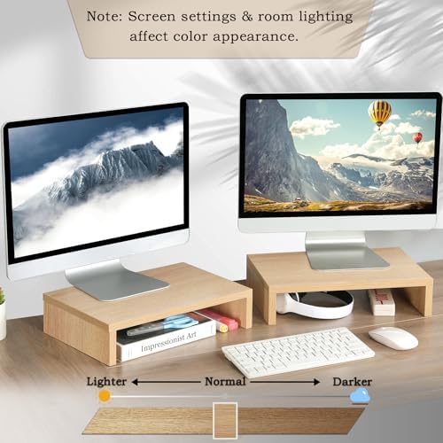 TEAMIX Wood Monitor Stand Riser-2 Packs, Maple - Image 6