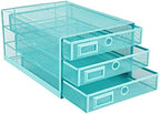 Annova Desk Organizer Wire Mesh 3 Tier Sliding Drawers Paper Sorter/Multifunctional/Premium Solid Construction for Letters, Documents, Mail, Files, Paper, Kids' Art Supplies (Turquoise) - Image 5