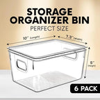 Clear Plastic Storage Bins with Lids, Perfect for Kitchen Organization or Pantry Organization and Storage, Stackable Fridge Organizer Bins, Storage Containers for Organizing, Cabinet Organizers - Image 2