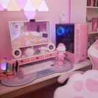 Cute Monitor Stand Kawaii Desk Organizer Cute Desk Organizer with Drawers Monitor Riser Computer Stand - Image 5