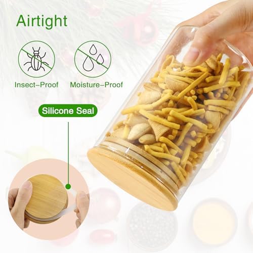 BGraceyy Glass Jars with Bamboo Lids 20 oz, 12 Pcs - Image 4