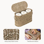 StorageWorks Seagrass Toilet Paper Storage with Lid, Paper Towel Storage - Image 3