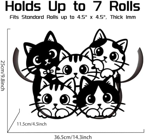 Cat Toilet Paper Holder Wall Mount/Stand for Extra 8 Rolls - Image 2