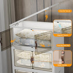 UAMFURI 700QT Stackable Storage Bins with Lids, Storage Cabinet with Wheels - Image 6