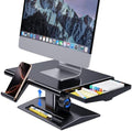 Computer Monitor Stand Riser for Desk,5.7-6.5 Inches Height Adjustable with Storage Drawer & Phone Holder,Workspace Desktop Organizer Monitor Stands Risers Shelf for Computer,Laptop,Printer,TV by Unknown