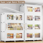 BROVIEW 880 Qt Extra Large Stackable Storage Bin with Lids, 4 Pack White - Image 4