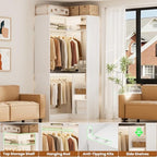 Aheaplus Corner Closet System with Shelves, L Shaped Walk-in Closets, White - Image 2