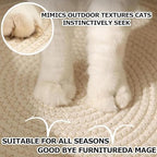 Instinct Basket, Stimuli Handwoven cat Basket Rope Cotton with Cushion, Eliminates Bed Rejection Round Pet Basket, Boho Catbed for Cats Handwoven Scratchable Breathable Weave (Large-A) - Image 3