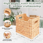 Magazines Holders, Handwoven Magazine Basket for Bathroom, Water Hyacinth Wicker Magazine Rack for Books, Files, Newspapers, Rectangular, 14.2 x 11.4 x 6.7 inch - Image 2