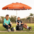 AMMSUN Shade Umbrella, Premium Portable Umbrella with Stand, 6.5ft Lightweight Free Standing Canopy for Sporting Games, Adjustable Instant Sun Protection and Easy to Carry, Orange - Image 4
