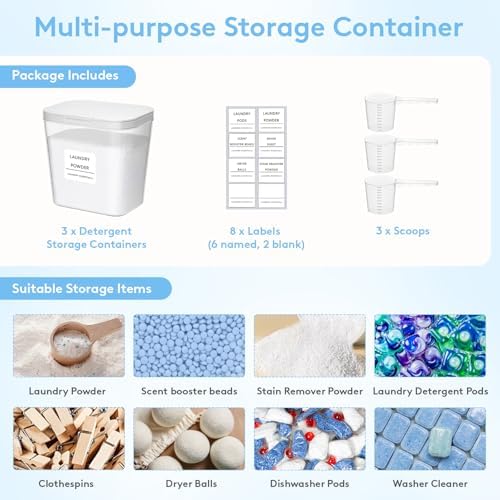 Lifewit Laundry Pods Container with Pop-up Lid, 0.72gal, 3 Pcs - Image 6