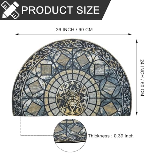 CHICHIC Entrance Door Mat Large 24 x 36 Inch Entry Way Doormat Front Door Rugs Outdoors Heavy Duty Welcome Mat Non Slip Rubber Back Low Profile for Garage, Patio, High Traffic Area, Blue - Image 3