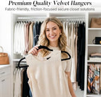 HOUSE DAY Black Velvet Hangers 50 Pack, Non Slip Clothes Hangers 17.25 inch - Image 2