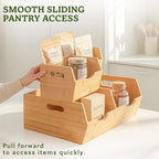 HOMESTEAD Extra Large Bamboo Pantry Storage Bins – 30% Larger, Stackable Potato Onion Storage Bin, Pantry Organizers and Storage, Produce Vegetable Organizer, Set of 3 - Image 5