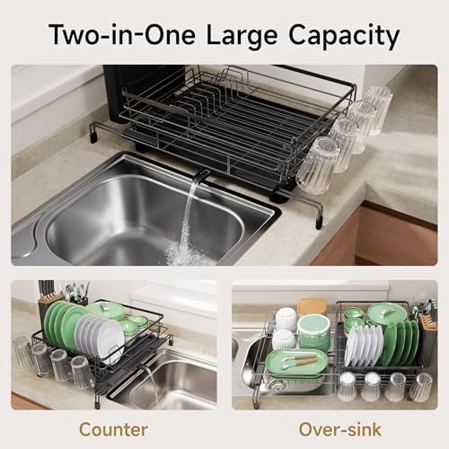 Runnatal Dish Drying Rack - Expandable Large Dish Rack Over Sink - Image 3