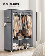 SONGMICS Portable Closet with Cover, 3 Hanging Rods and Shelves - Image 2