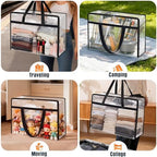 8 Packs 60L Clear Under Bed Storage Containers, Large Clothes Storage Bags - Image 6