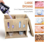 Wood Scent Bead Dispenser, Besuerte 2-in-1 Wall-Mounted Laundry Beads Dispenser & Powder Laundry Detergent Dispenser, Powder Detergent Dispenser For Laundry Room Organization And Storage, Rustic Brown - Image 6