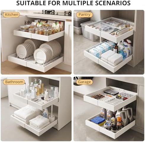 DOMNIU 4 Pack Pull Out Cabinet Organizers Expandable Width (12.4''-20.27'') - Image 6