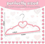 Qunclay 50 Pcs Pink Velvet Heart Hangers with 360° Swivel Hooks - Image 2