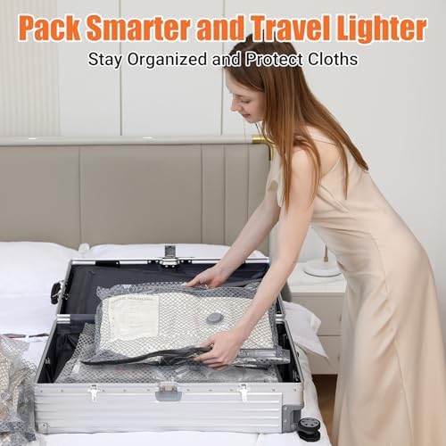 Vacuum Storage Bags for Travel with Rechargeable Cordless Pump, Space Saver Vacuum Seal Bags for Clothing, Compression Packing Bags for Luggage Travel & Seasonal Clothes, 15 Combo Size - Image 5
