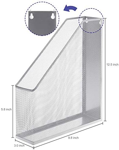 MyGift Silver Wire Mesh Document Holder, Wall Mounted or Desktop Magazine and File Rack, Set of 2 - Image 4