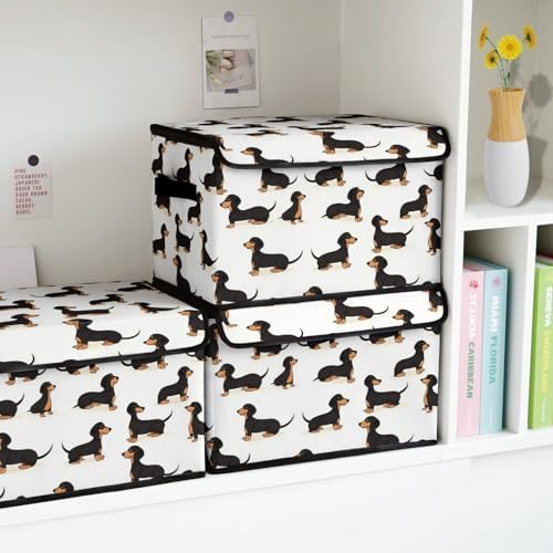 Stackable Storage Bins with Lids,Closet Organizers Fabric Box for Home and Office,Blanket Clothes Organizers,Under Bed Storage Containers 3 Pack - Image 4