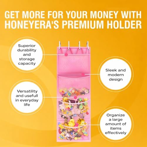 Honeyera Storage for Stuffed Animals - Over Door Organizer for Stuffies, Baby Accessories, and Toy Plush/Easy Installation with Breathable Hanging Storage Pockets Big Girls Chair Toddler Large Bag - Image 6