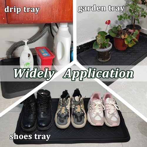 Rubber Boot Tray Shoes Tray for Entryway Multipurpose Boot Mat Trays with Raised Edge Indoor Outdoor Boots Mat for Shoes 27.5x16 Inches (2 Pack) - Image 6