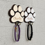 Personalized Dog Leash Holder, Custom Dog Paw Harness Wall Hanger Organizer with Name, Decorative Hooks for Leashes, Keys, Collars, Leash Rack Wall Mount for Entryway, Hallway, Gift for Pet Lovers - Image 3
